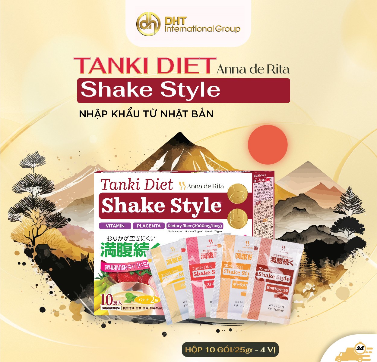 Thực phẩm Tanki Diet Shake Style (10 gói/25gr - 4 vị)