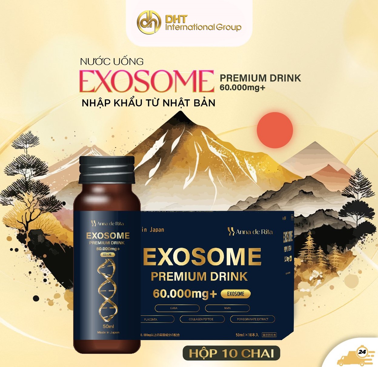 Nước uống Collagen EXOSOME Premium Drink 60.000MG+ (10 chai 50ml)